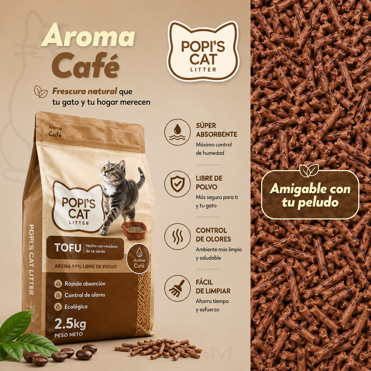 ARENA TOFU POPI'S CAT LITTER 2.5Kg