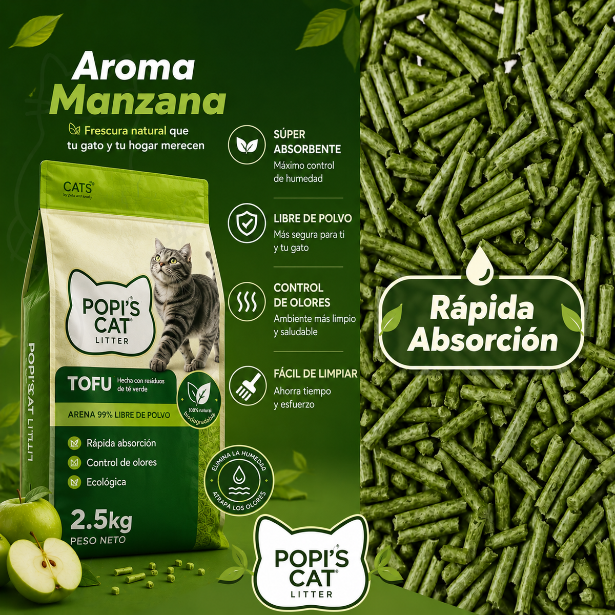 ARENA TOFU POPI'S CAT LITTER 2.5Kg